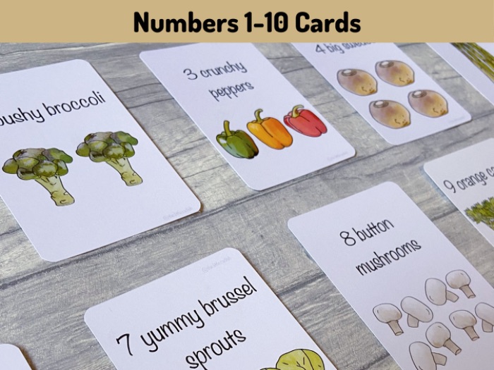 Numbers 110 Vegetables Cards Teaching Resources