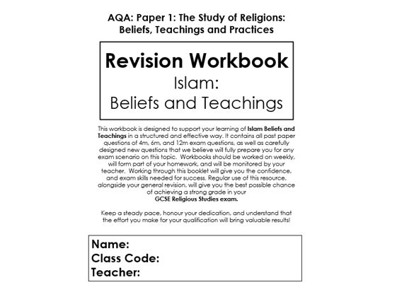 AQA Workbook: Islam Beliefs & Teachings