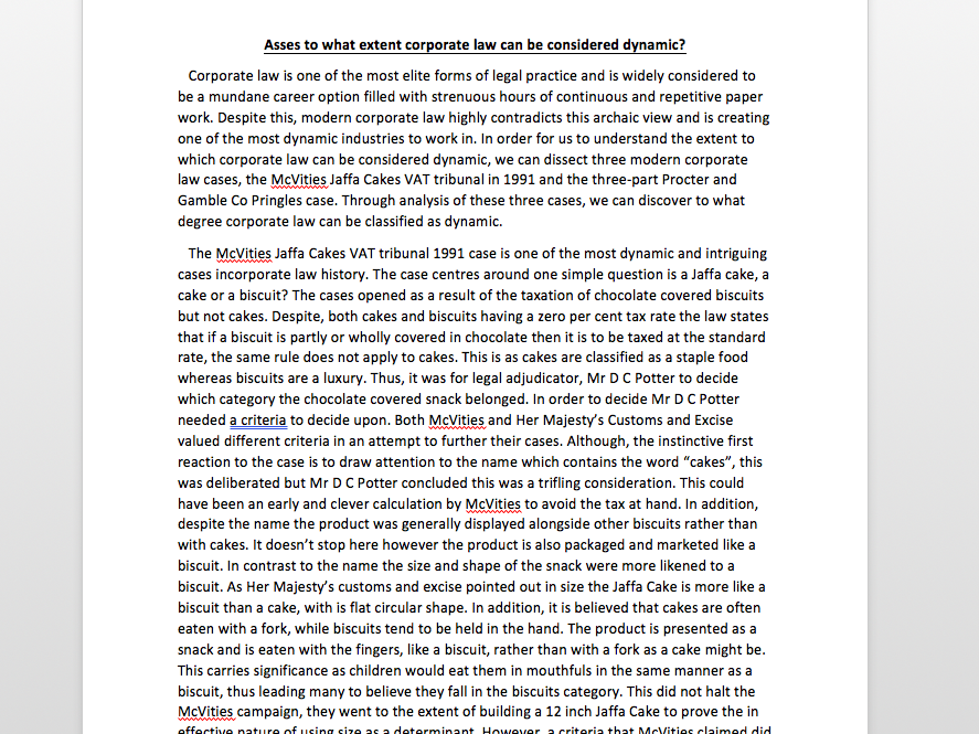 Jaffa cakes case and Pringles case analysed - Essay