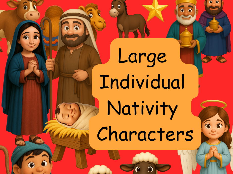 Christmas Nativity Play Printable Stage Props Backdrop Display Bundle