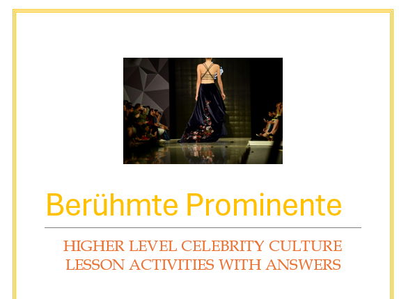 AQA German New GCSE Higher Celebrity Culture Lesson activities booklet