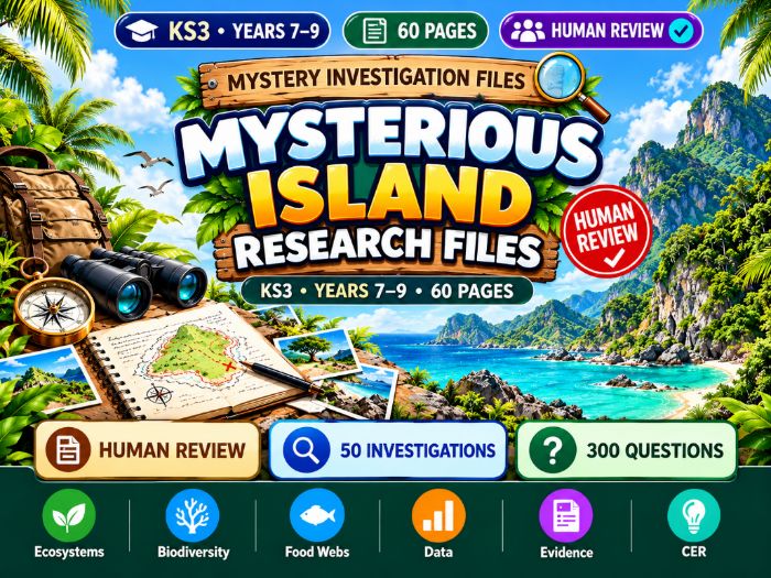 Mysterious Island Research Files | KS3 Biology Ecology & Data Investigation | 60 Pages