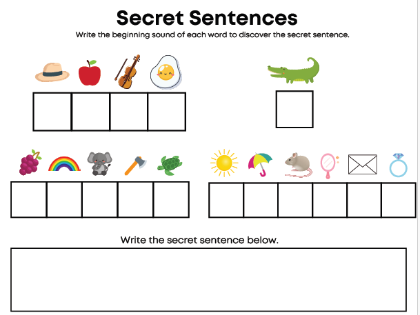 Writing Sentences Mats for Beginners