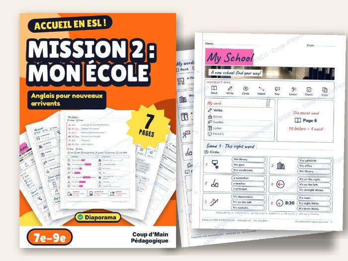 ESL Newcomer Mini Unit Grade 7-9 My School | Mission 2