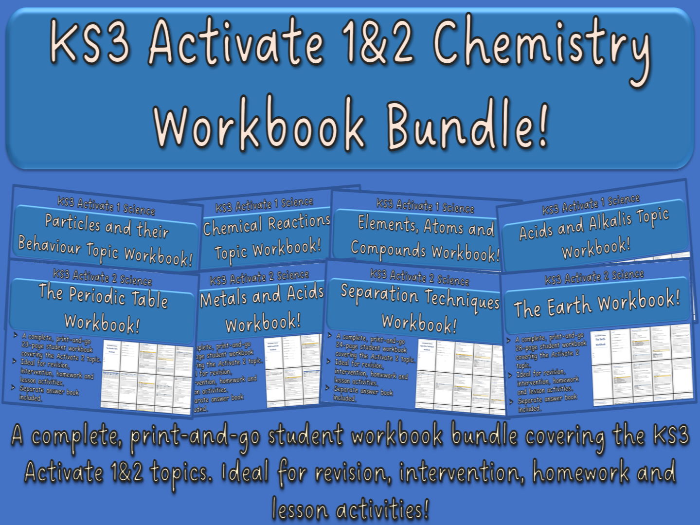 KS3 Activate 1&2 Chemistry Workbook Bundle