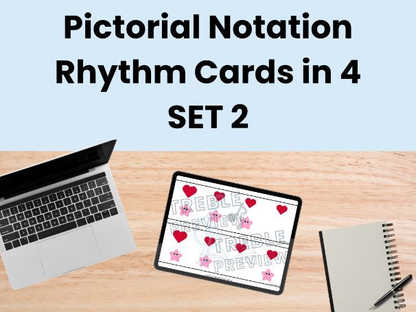 Pictorial Notation Rhythm Cards in 4 - SET 2 | Get Rhythm Ready