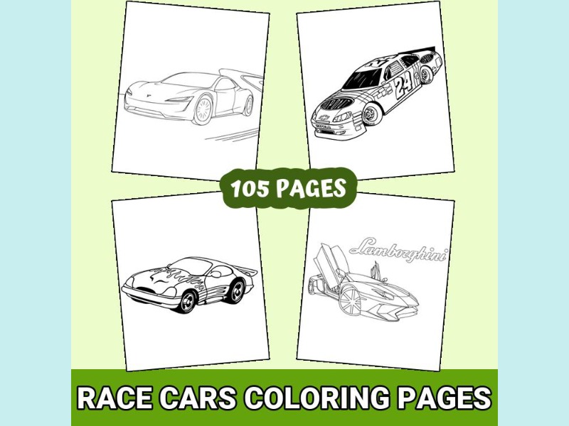 Rev Up Your Creativity with Racing Cars Printable Coloring Pages PDF ...
