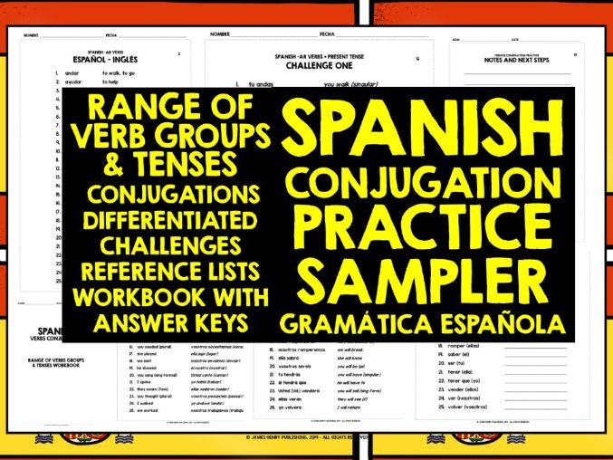 SPANISH CONJUGATION DRILLS SAMPLER Teaching Resources