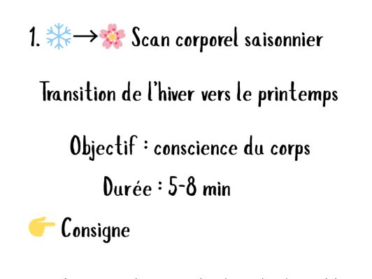 Exercices de Méditation Guidée avec Audio  thème hiver et printemps transition de l'hiver vers le pr