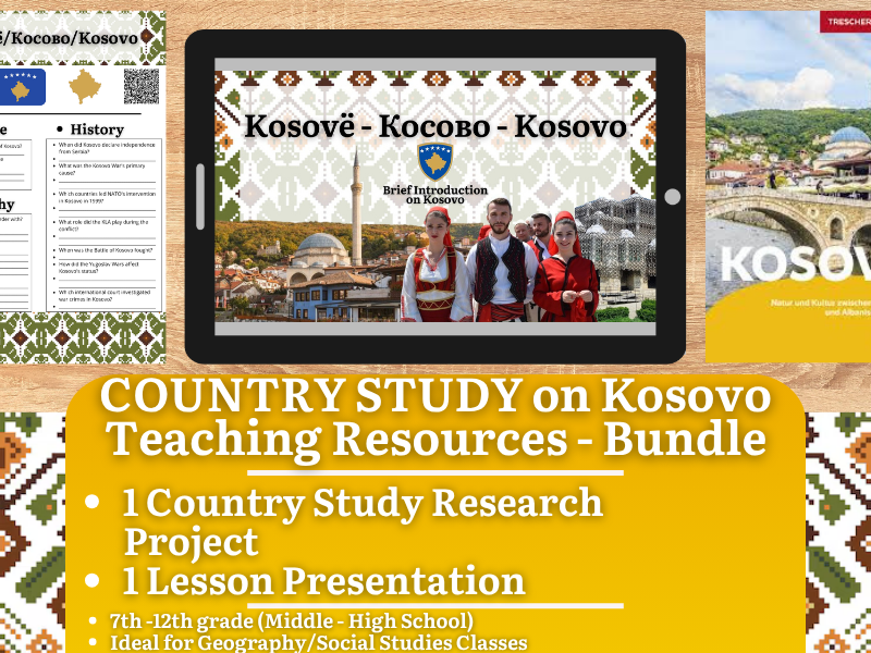 Country Study Teaching Resources - Kosovo - Social Studies + Geography - Bundle