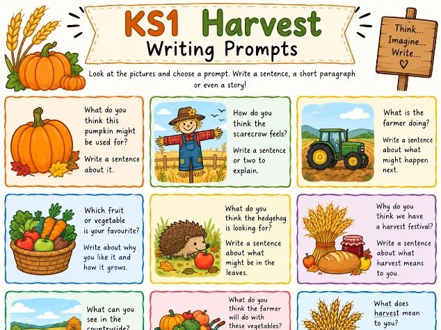 KS1 Harvest Writing Prompts | Autumn Writing Activity