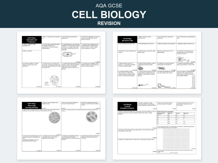 AQA GCSE Combined Science Cell Biology | Exam-Style Revision Worksheets & Answers