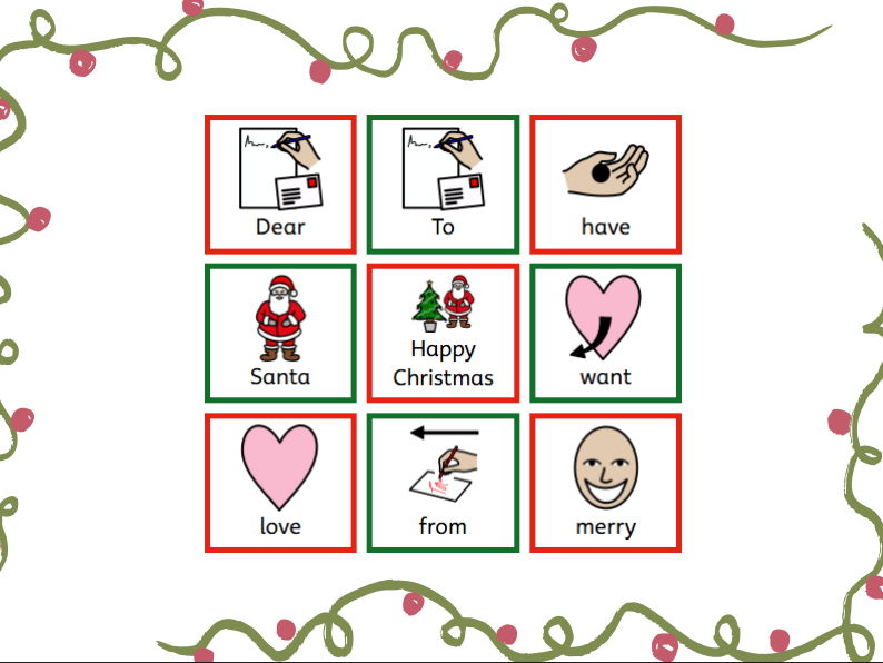 Christmas card word mat