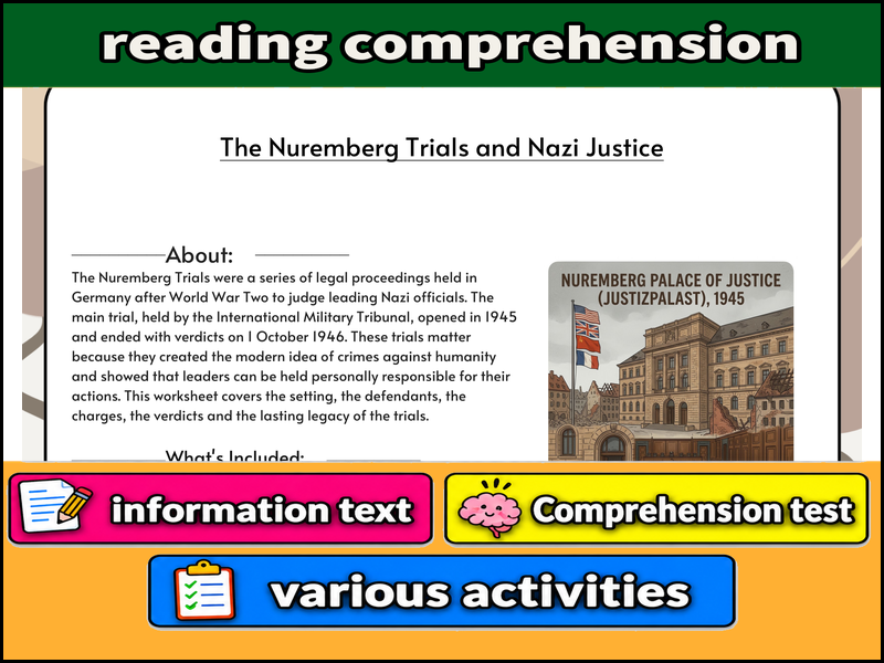 The Nuremberg Trials and Nazi Justice & Comprehension Test