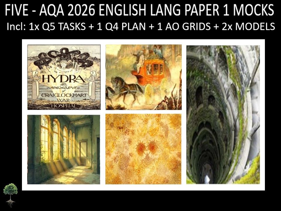 FIVE - AQA PAPER 1 | 2026 FULL MOCKS | Q5 TASKS | Q4 PLAN |AO GRIDS | MODELS