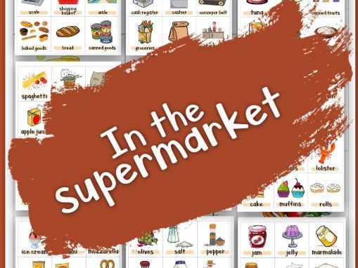 In the Supermarket Flashcards | Grocery Store Vocabulary | ESL Printable Flash