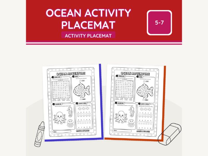 Ocean Activity Placemat Word Search | 2 pp