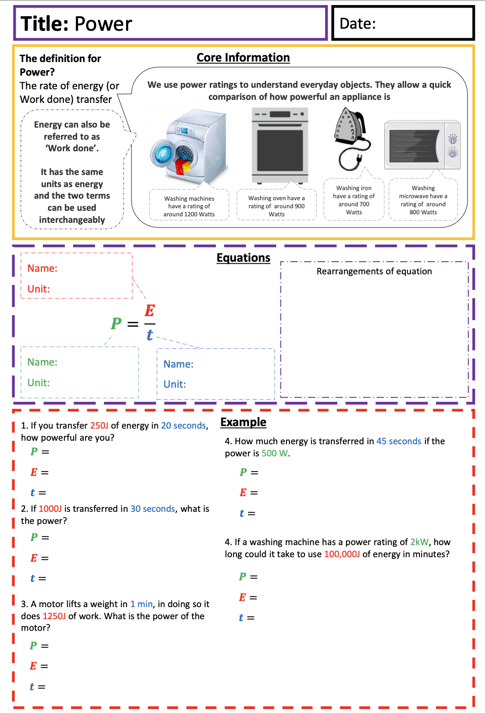 GCSE AQA Physics Topic 1 Energy; Full Scheme of Work | Teaching Resources