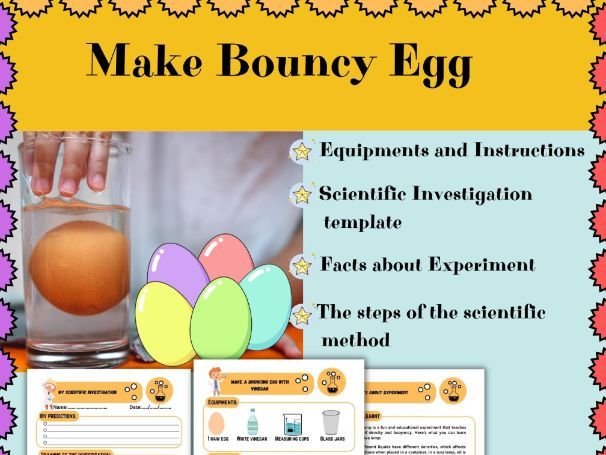 Make a bouncing egg with vinegar Experiment : STEM activities and Scientific Method
