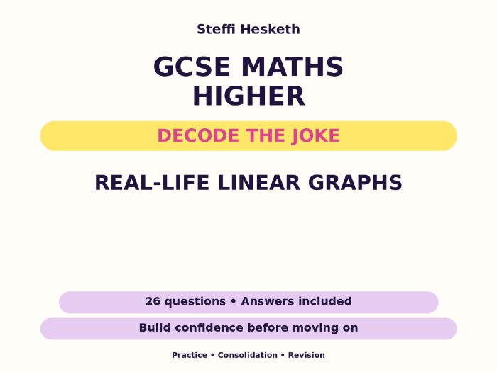 Real-life Linear Graphs | GCSE Decode the Joke + Answers