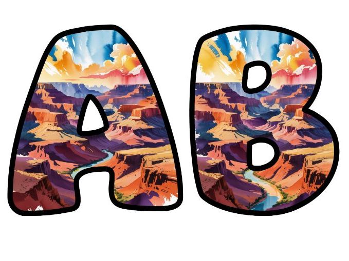 Grand Canyon River Alphabet Letters | Classroom Display, A-Z 0-9 and Signs