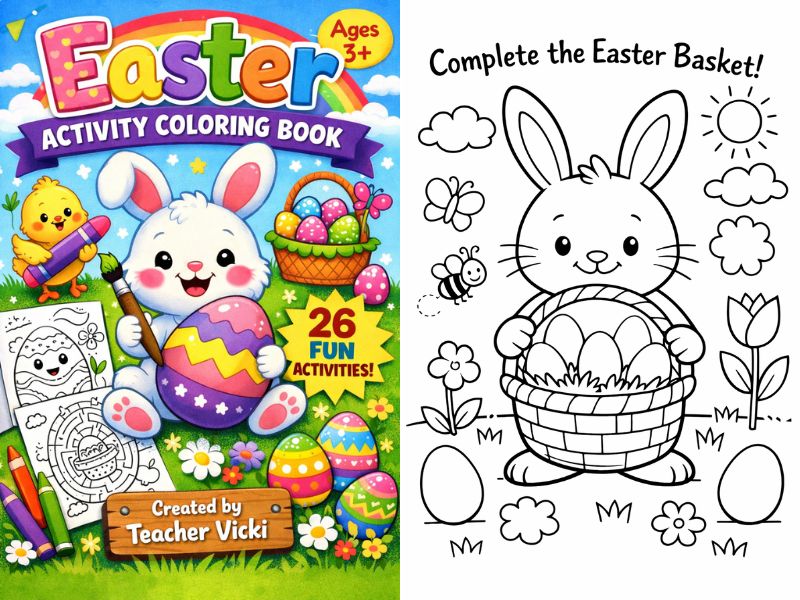 Easter Printable Activity Pack for Kids - Colour, Count & Play