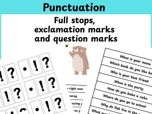 Punctuation show me resource small group work