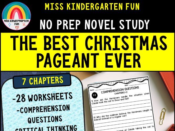 The Best Christmas Pageant Ever Novel Study Unit | Comprehension Questions, Activities, Worksheets