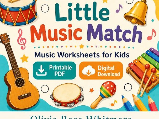 Little Music Match | Music Worksheets for Kids | Printable PDF | Digital Download