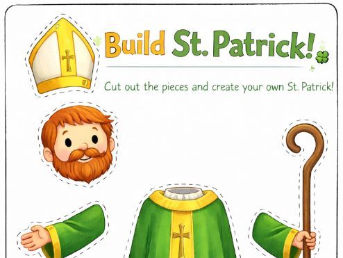Bundle 22 St Patrick's Day Colouring, Cut and Stick Worksheets, Play Script