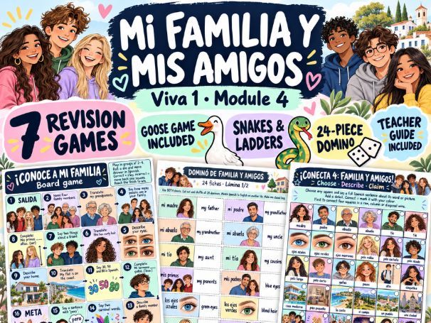 Viva 1 Module 4 – Mi familia y mis amigos | 7 Spanish Revision Games