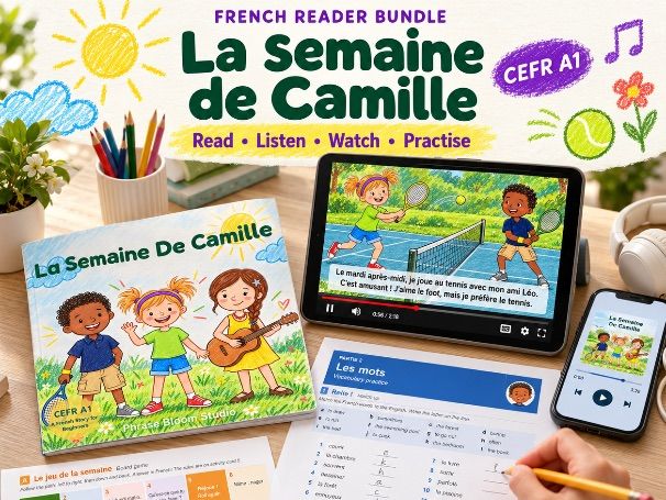 Beginner French Reader Bundle: Hobbies, Days of the Week, Audio and Video