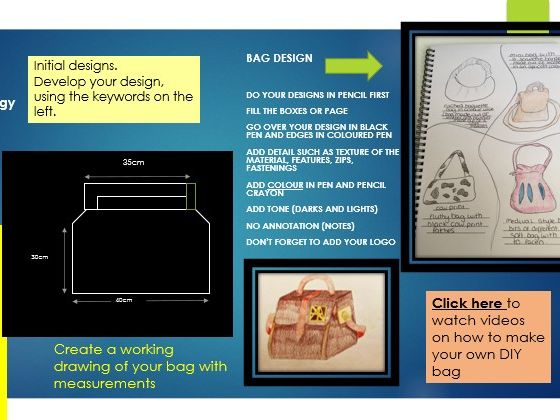 Year 9 Bag design development - learning maps