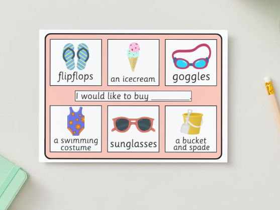 Beach Themed Writing Mat EYFS