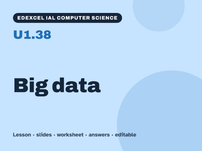Edexcel IAL Computer Science – U1.38 Big data – Lesson & Worksheet