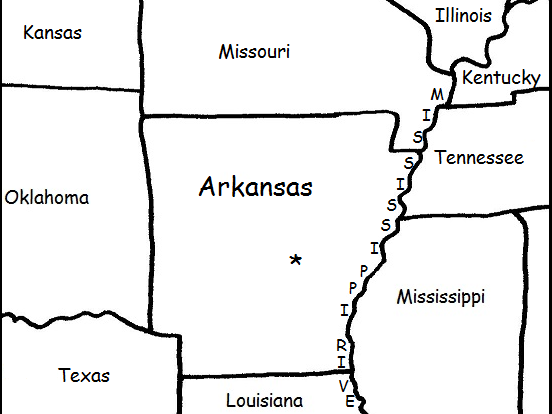 ARKANSAS - Printable handout with map and flag | Teaching Resources