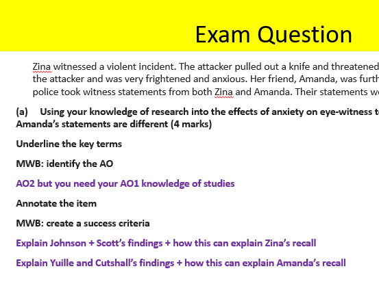 2025 spec AQA Psychology Memory Bundle