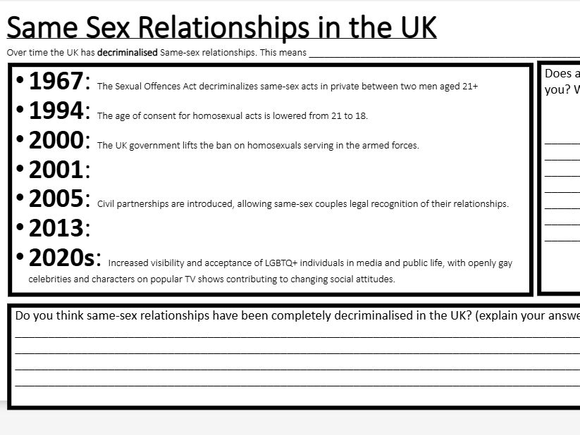 GCSE RE AQA – Christian Views on Same-Sex Relationships (Relationships & Families Lesson)