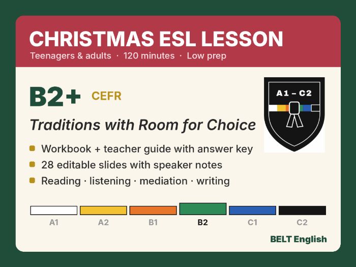 Christmas ESL Lesson B2+ – Full 2-Hour Pack