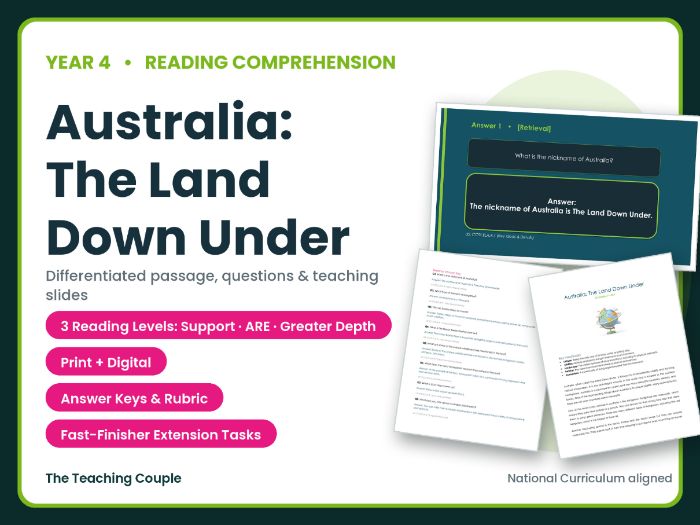 Australia: The Land Down Under Reading Comprehension Bundle | Year 4 (KS2)