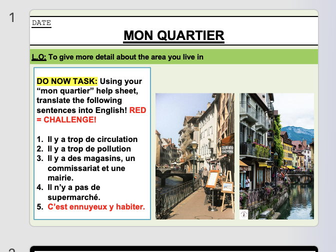 French My Neighbourhood (GCSE) | Teaching Resources
