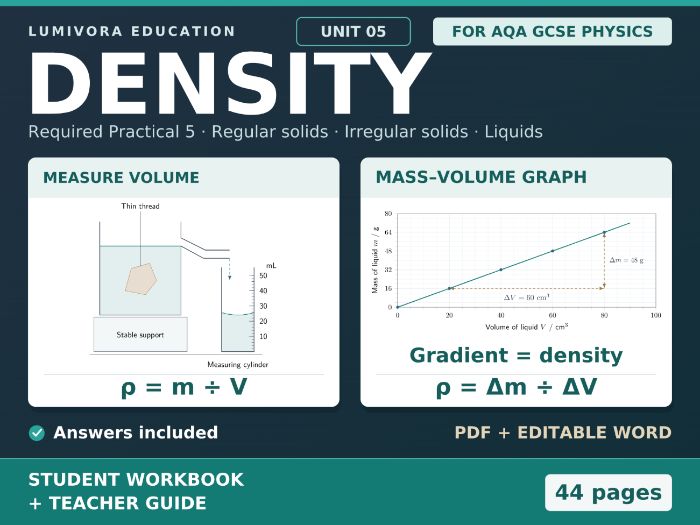 Density Required Practical 5 | AQA GCSE Physics Workbook
