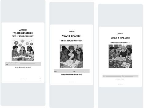 Year 8 Spanish_Bundle _3 Terms_ Homework, Cover, Extension with Answers