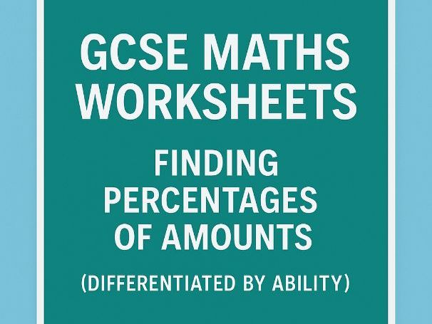 Finding Percentages of Amounts: GCSE Maths Worksheets (Differentiated by Ability)