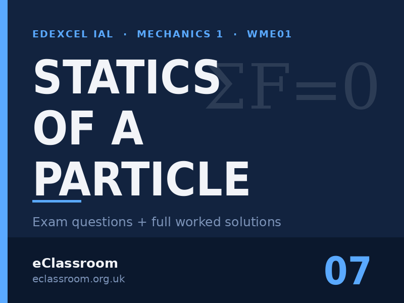 IAL Mechanics 1 Statics of a Particle exam questions