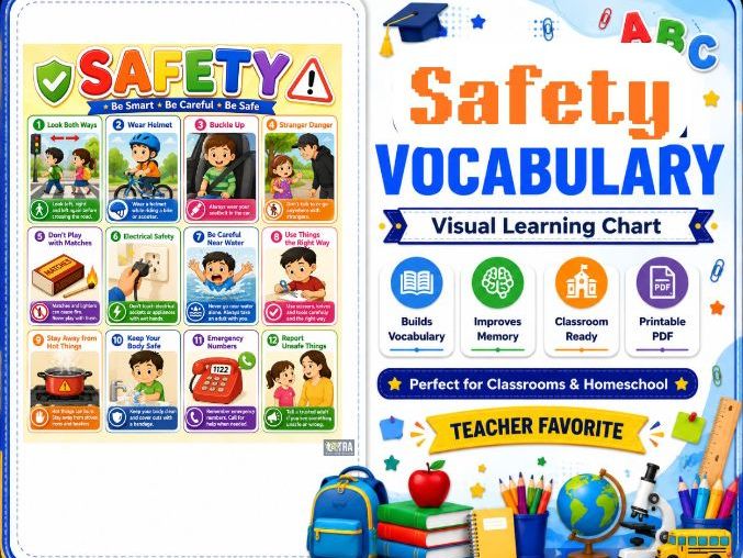 Teach Lifelong Safety Skills with This Large Safety Vocabulary Chart