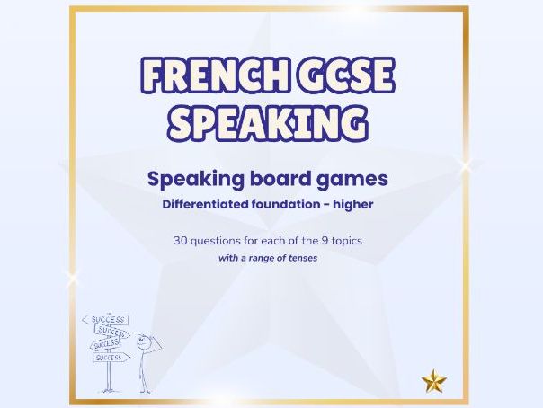 Speaking board game – Complete set – French GCSE (Foundation & Higher)