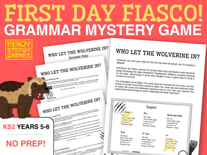 KS2 SPaG Mystery Game | Eliminate the Suspects | Back to School | Year 5 and 6