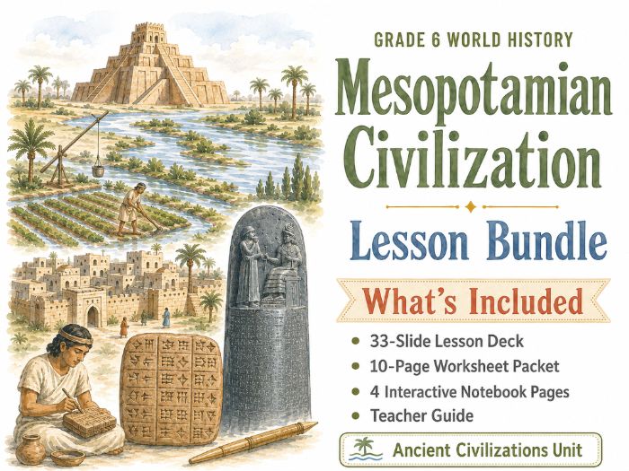 Mesopotamian Civilization Lesson Bundle | Grade 6 World History