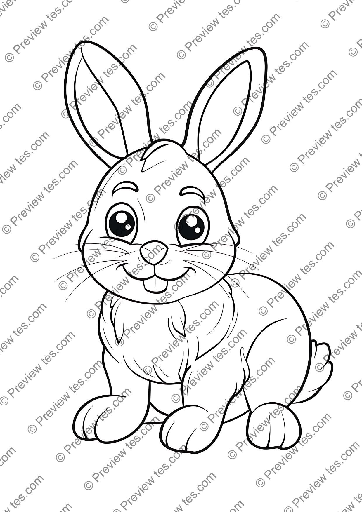 Rabbit Coloring Pages | Printable Woodland Animal Art Resource for ...